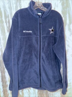Columbia Dallas Cowboys Navy Blue Full‑Zip Fleece Jacket Men’s Size Large 🔥 G6